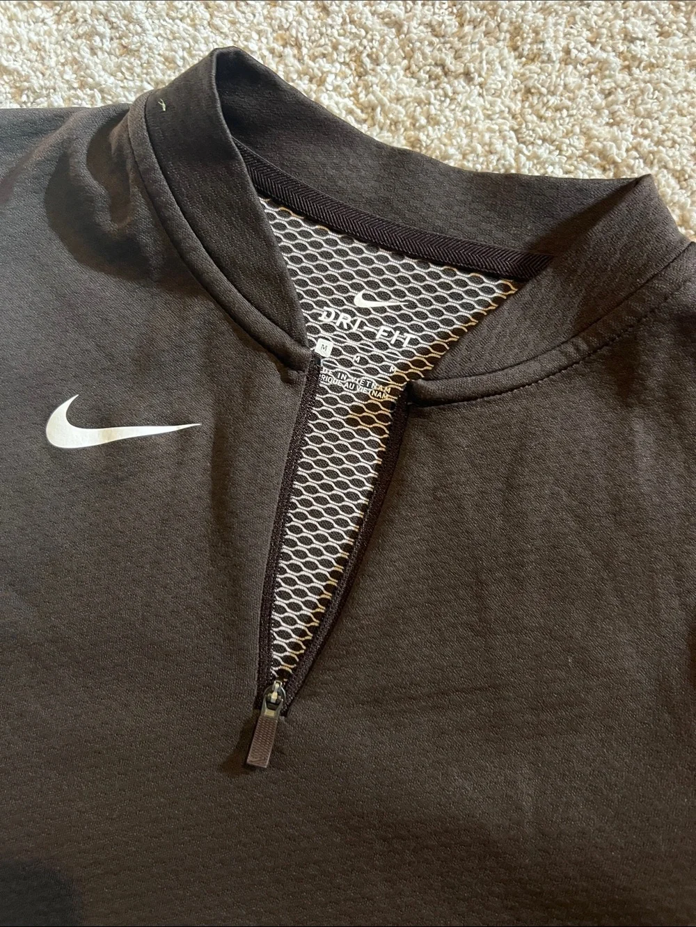 Nike Black Short-Sleeve Athletic Polo with White Swoosh